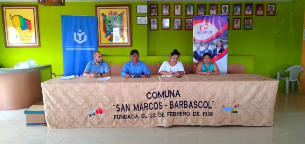 Firma de convenio con la directiva de la comuna San Marcos de Colonche